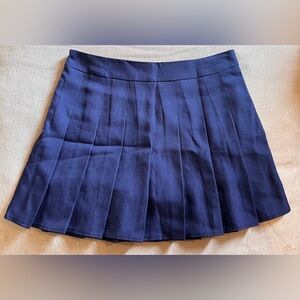 Navy Blue Pleated Women's Skirt